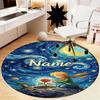 Custom Name The Little Prince Printed Round Rug Carpet Chair Rug Area Rug Entryway Doormats,for Office Chair Living Room Bedroom Kitchen Room.