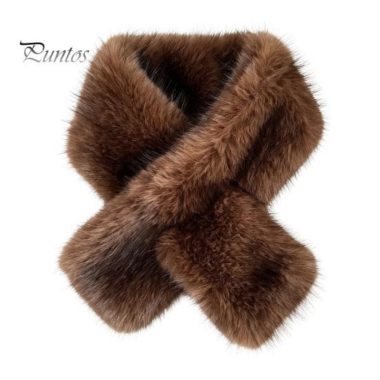 Daily Outdoor Cycling Scarf Faux Fur Collar for Women, Plush Neck Warmer Scarf, Fluffy Solid Color Winter Accessories Scarves, Thanksgiving Christmas