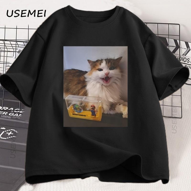 Berretto Arancione Polpo Maglietta in Cotone Stile Giapponese Grafica T-shirt Casual Cotone Manica Corta Girocollo T-shirt Abbigliamento Unisex