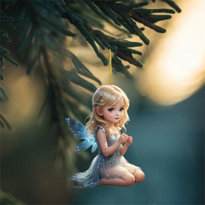 Flacher 2D-Schlüsselanhänger in Form einer magischen Fee zum Aufhängen, flacher 2D-Anhänger aus Acryl für den Autorückspiegel und Rucksackanhänger als Geschenk zum Valentinstag oder Geburtstag.