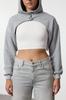 Women's Fashion Stylish Sweatshirt Gray Melange Knitted Sweatshirt