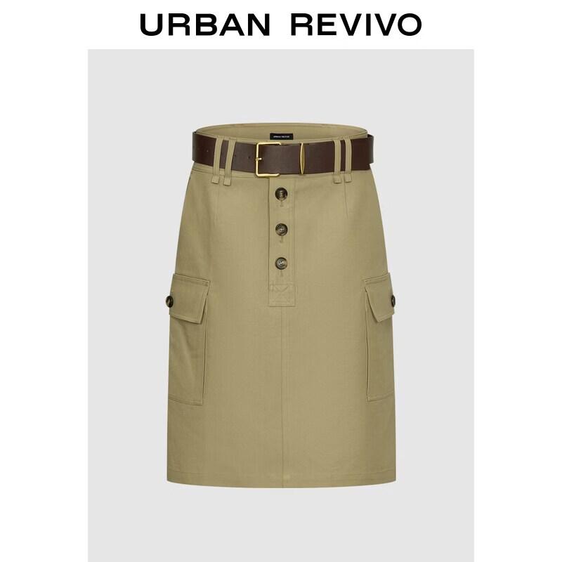 UR2026 Women s Summer Belted Cargo Skirt L