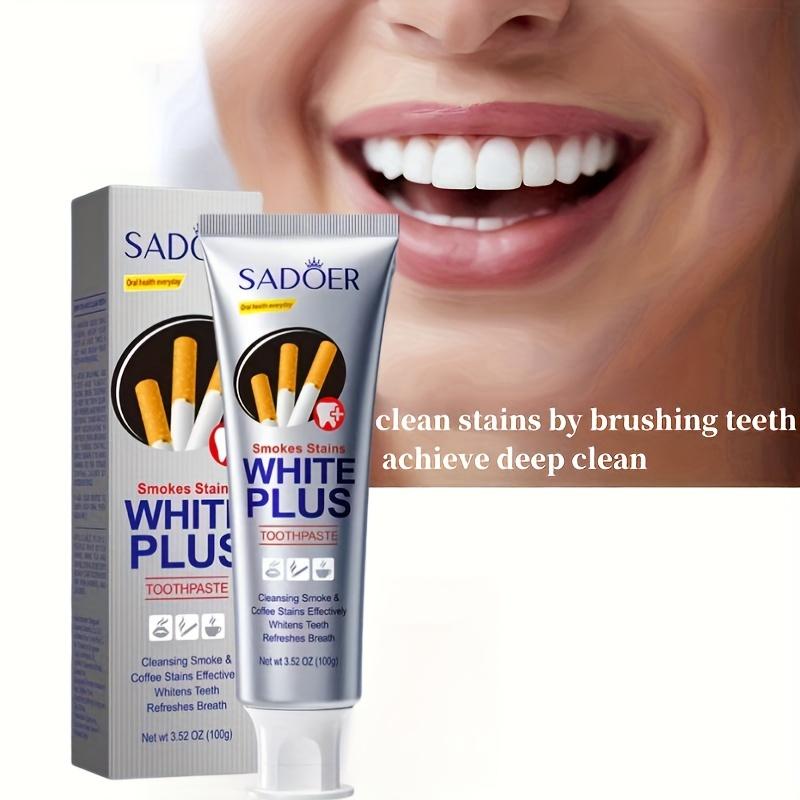 White Plus Zahnpasta entfernt Rauch und gelbe Flecken für hellere Zähne, erfrischt den Atem mit tiefenreinigender Gelformel, perfekt