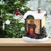 Cute Christmas Glowing Small House Luminous Warm Light LED Light Snow House Resin Elegant Mini House Miniature Party Favors