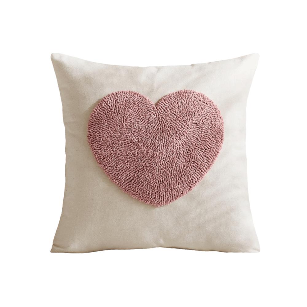 Romantic Valentine Heart Pattern Pillowcase Embroidery Throw Pillow Cover Valentines Day