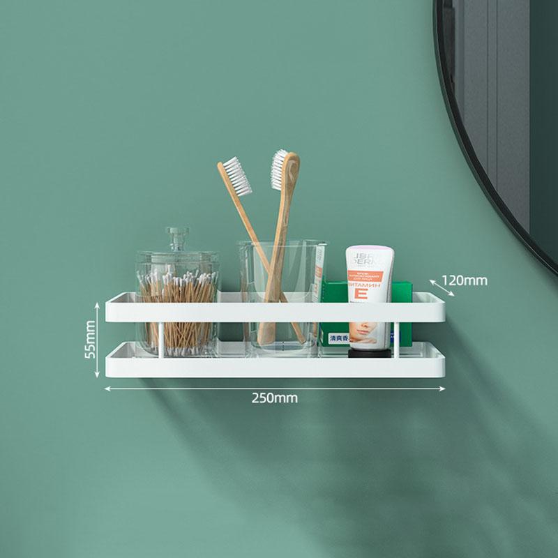 White/Black Bathroom Shelf Wall Mounted Shower Storage Rack Stainless Steel Bath Shampoo Holder Basket Holder Bath accessories