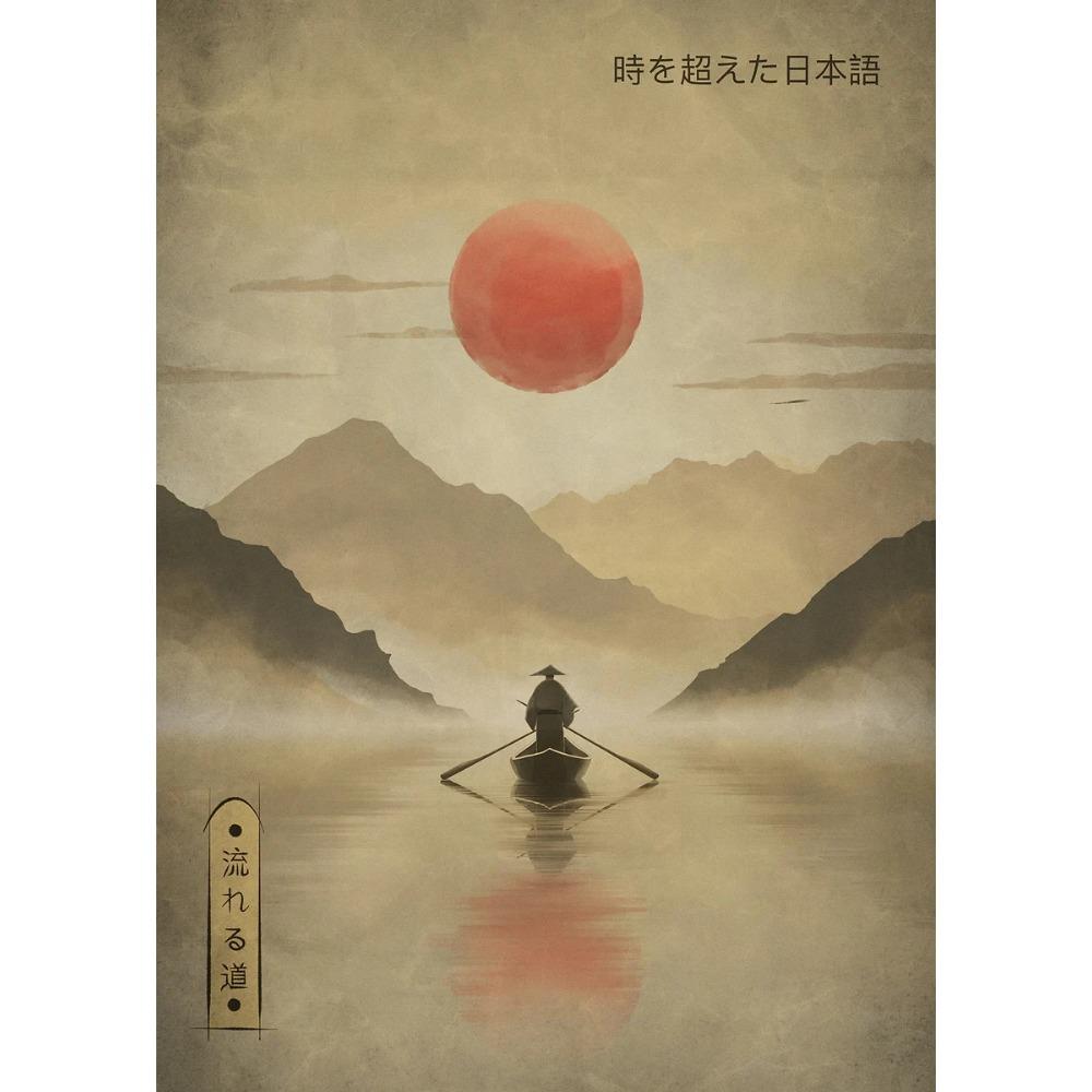 Japanese Vintage Posters Crane Mount Fuji Prints Lake Fishing Lotus Flower Canvas Painting Wall Pictures Home Living Room Decor