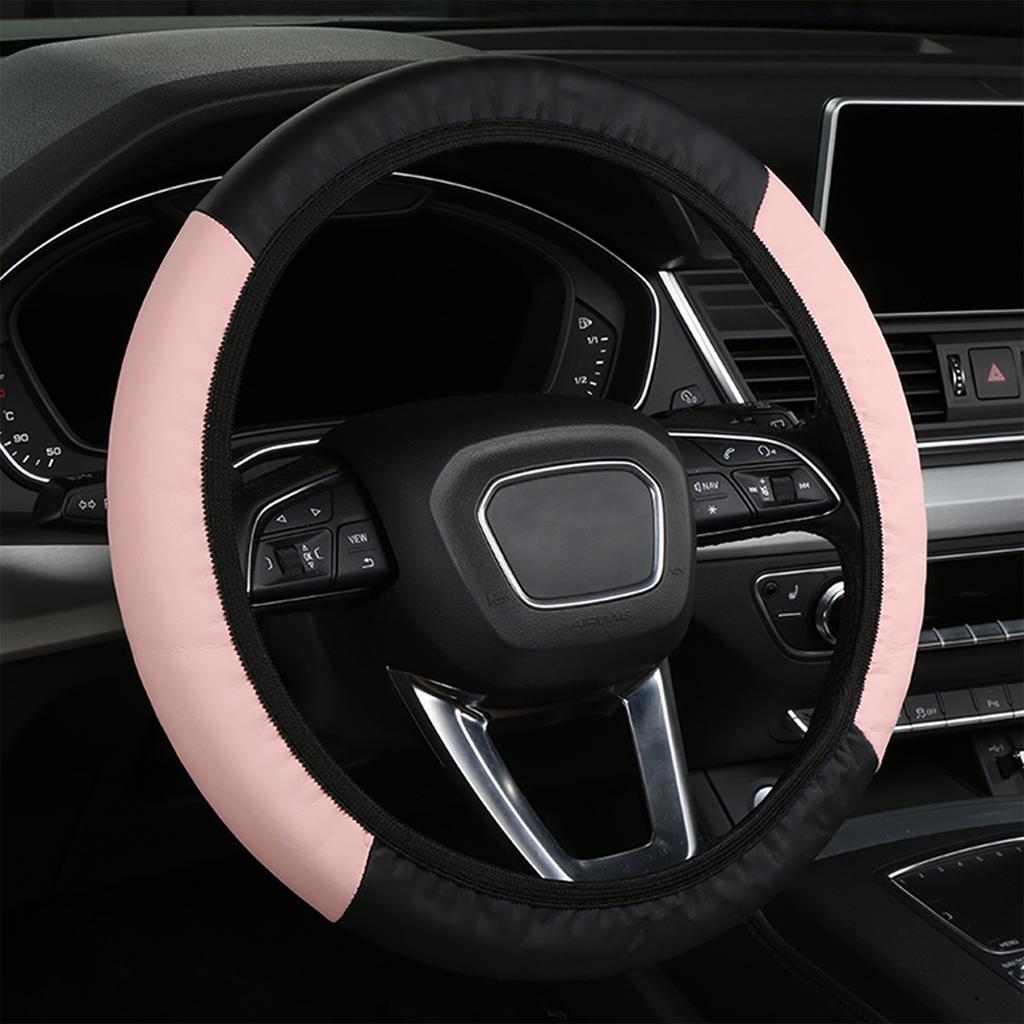 Car Steering Wheel Cover No Inner Ring Anti-Slip PU Leather Steering Wheel Cover - Sport Style Auto Interior Styling Accessory