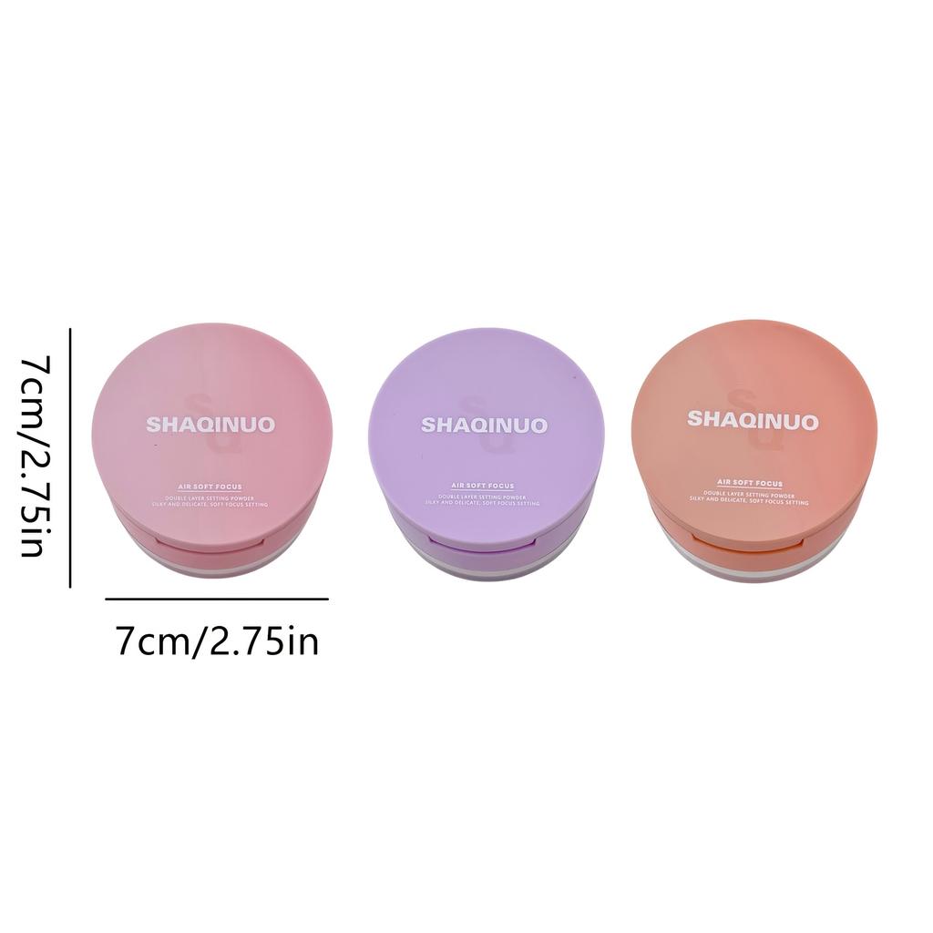 SHAQINUO 2 in 1 Setting Powder & Pressed Powder, Light Transparent Double Effect Face Powder, Matte Finish Makeup Powder with Powder Puff