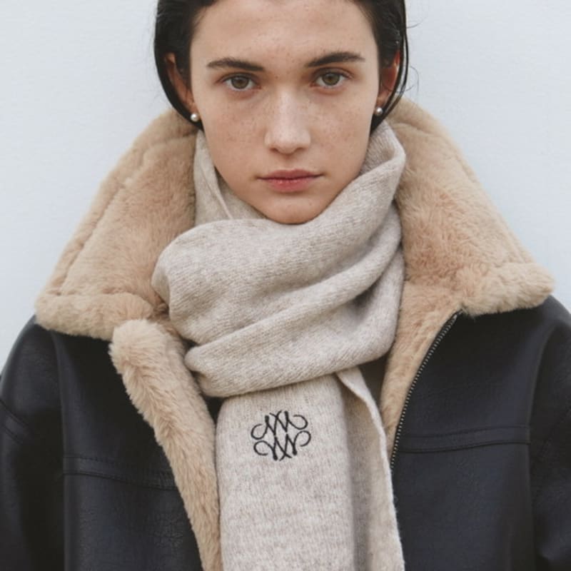 

NICK&NICOLE NICOLE PREMIUM wool MUFFLER_OATMEAL ONE