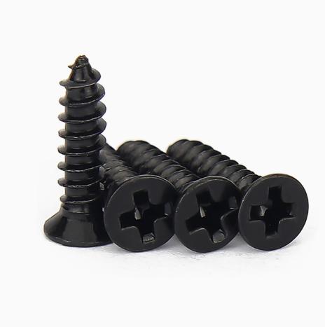 200 Pack Black Hardened Flat Self-Tapping Screws