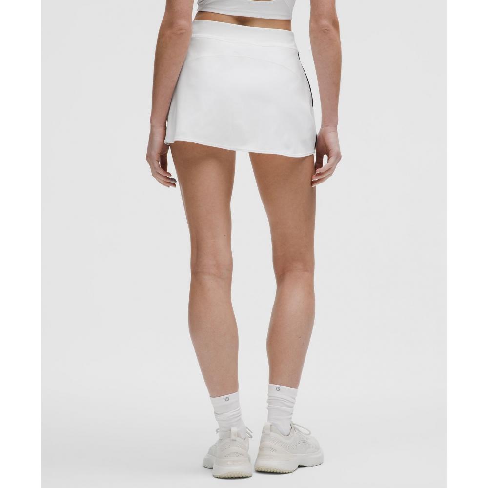 Lululemon High Rise Lined Mini Skirt White Club Blue