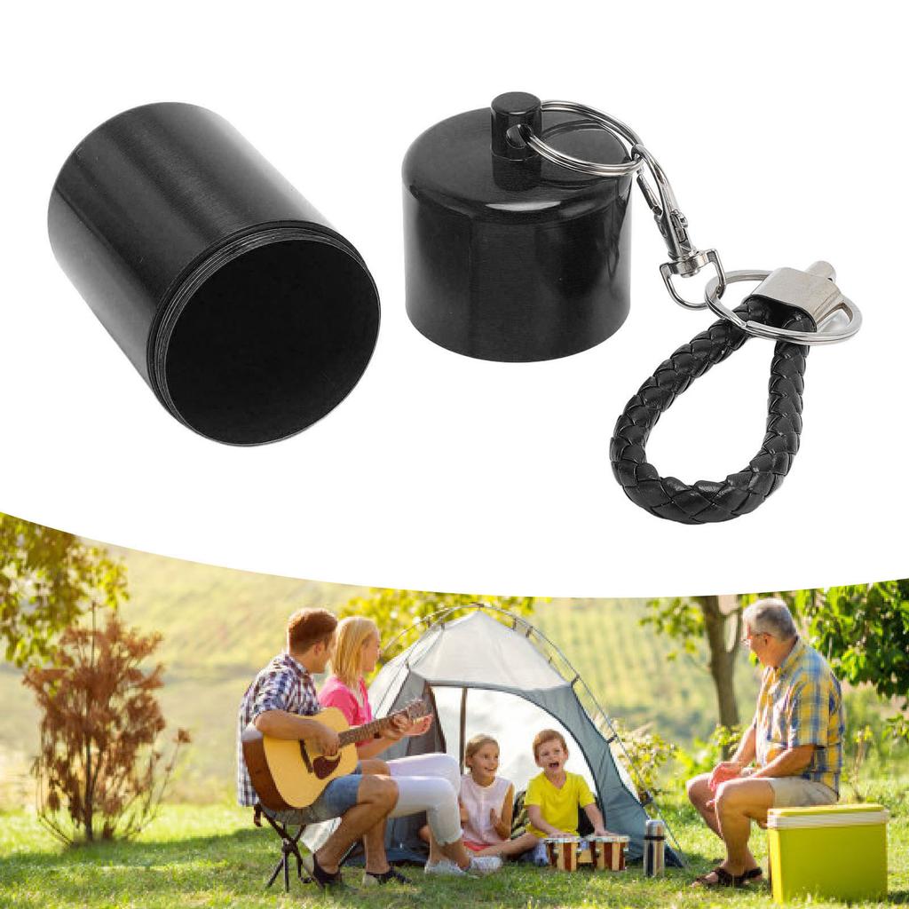 Metall-Aufbewahrungsrohr Flaschenbehälter mit Deckel Schlüsselanhänger Luftdicht Aluminium Wasserdicht für Outdoor-Campingausflug