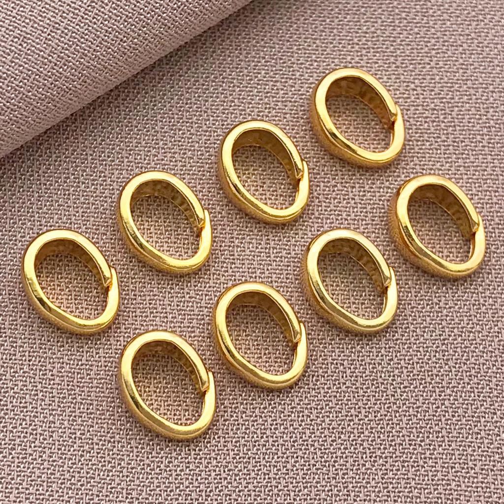 Mixed 10/20pcs Copper Plated Real Golden Thick Silvery White Golden Melon Seed Buckle Set, DIY Jewelry Making Accessories