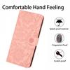 For iPhone 16 Pro Case Flower Imprint Leather Flip Wallet Phone Cover with Wrist Strap