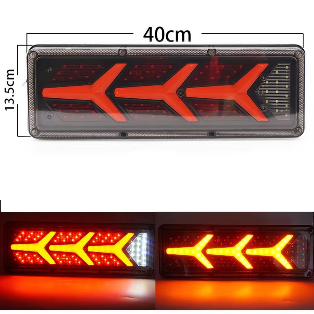 2pcs 12V/24V LED Car Truck Tail Light Brake Light Turn Signal Lamp Rear Lamp For Trailer Van Boat RV Caravan Bus Lorry UTV