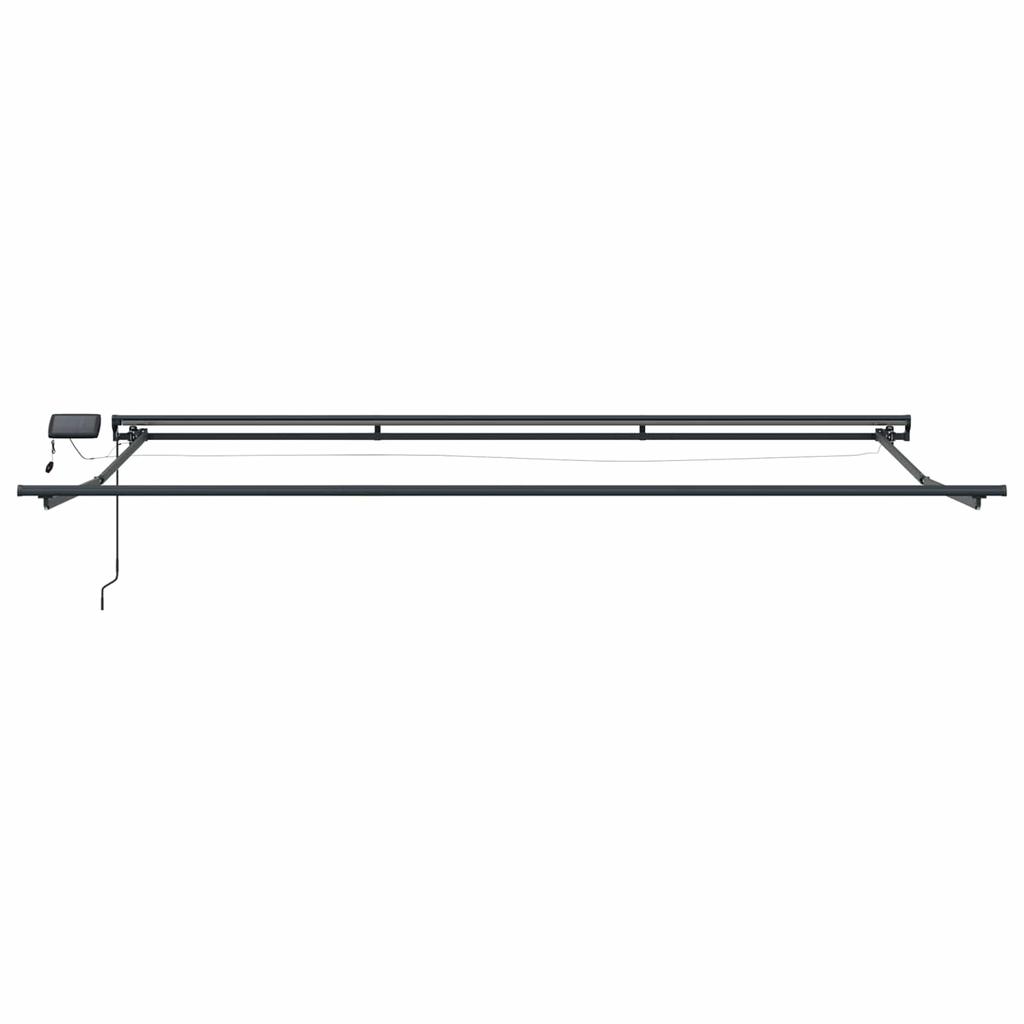 Manual Awning Frame with LEDs Cream and Anthracite 4 X 3 M