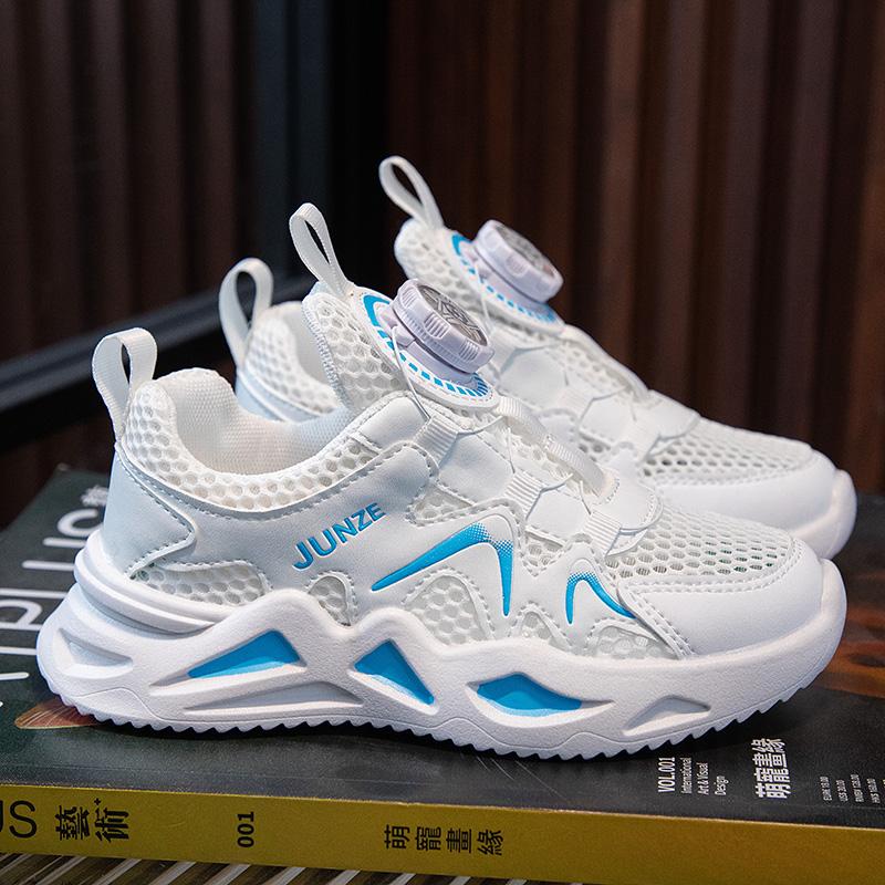 Chaussures de Course Garçons Filles Antidérapantes Étudiants Baskets Respirantes Mesh Printemps Automne Nouveauté Chaussures de Sport Enfants Bouton Rotatif