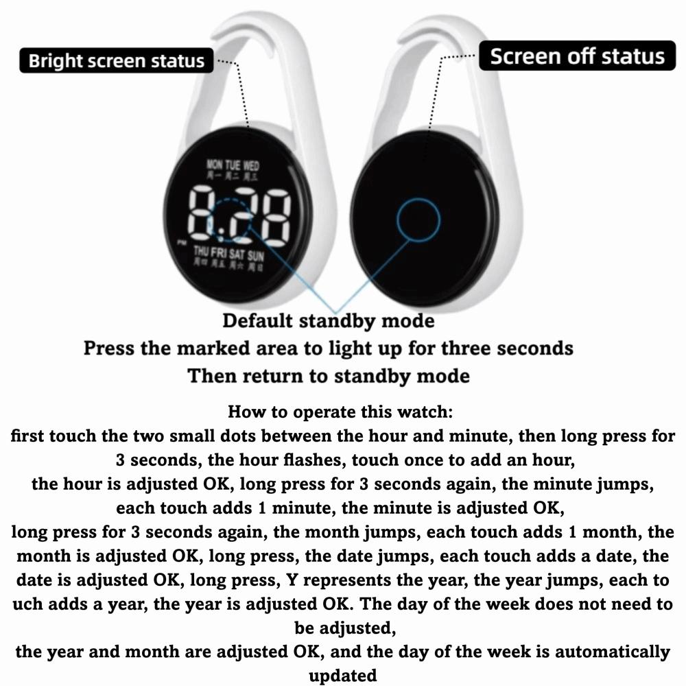Hanging Watch Pocket Watch LED Electronic Hanging Watch Night Light Digital Electronic Pocket Watch