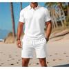 Summer New Men's POLO Shirt Suit Casual Sports Versatile Slim Short-sleeved Shorts Fashion Suit