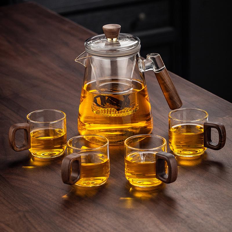 2025 Thickened Glass Tea Infuser Pot - Heat-Resistant Tea Brewer with Water Separation for Home or Office