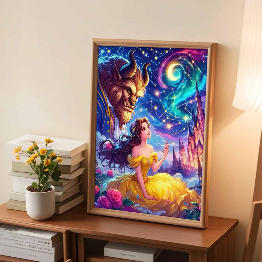 DIY Diamond Painting The Princess and The Beast Cross Stitch Kit Mosaic Art Diamond Painting Full Circle Diamond Home Decoration