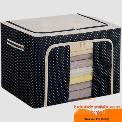 International Oxford Cloth Foldable Storage Box with Steel Frame - Ideal for Wardrobe, Toy Organizer, or Clothes Storage.
