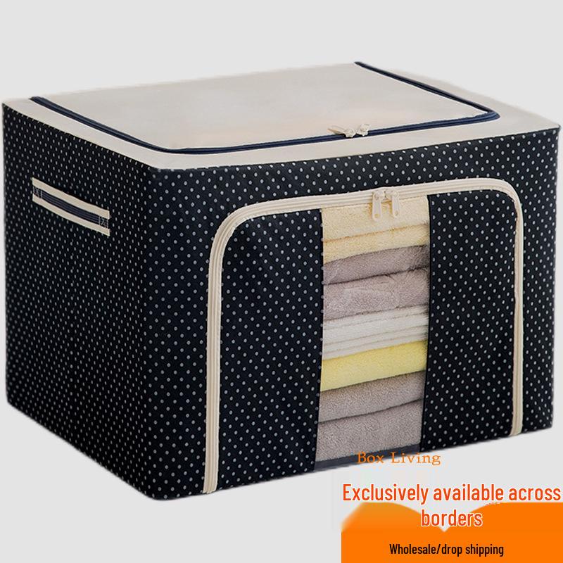 International Oxford Cloth Foldable Storage Box with Steel Frame - Ideal for Wardrobe, Toy Organizer, or Clothes Storage.