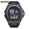 Sanda Men's Multifunctional Dual Display Luminous Waterproof Sports Watch for Teens