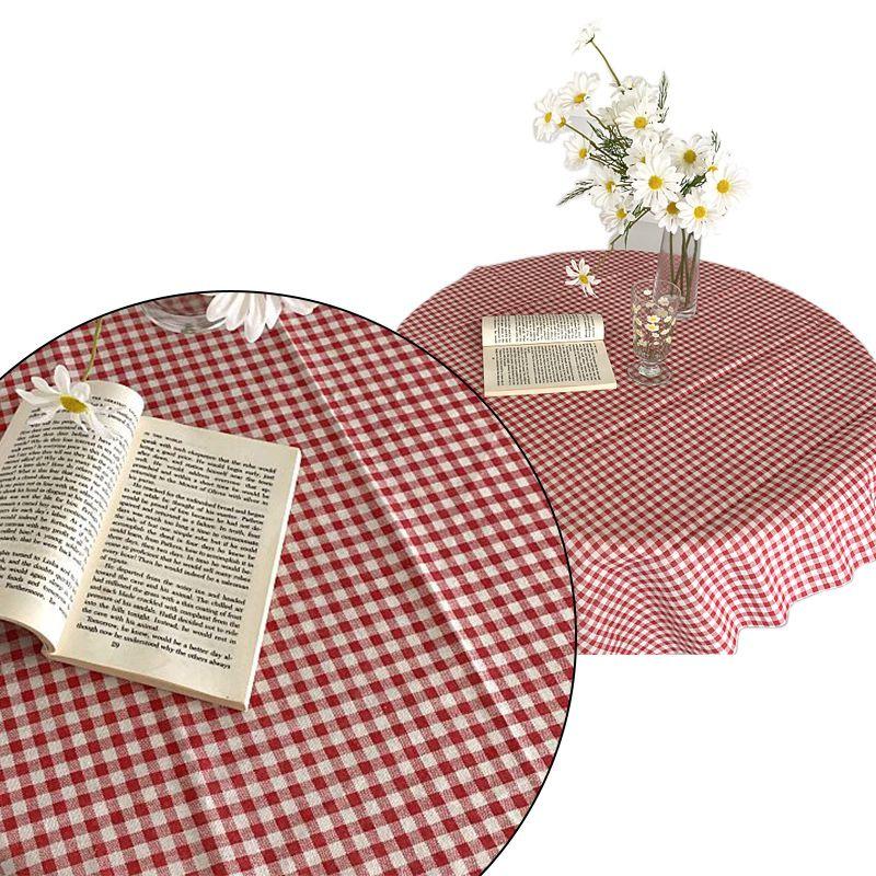 Elegant Ins Korean Style Plaid Tablecloth For Home Decoration And Desk Cloth