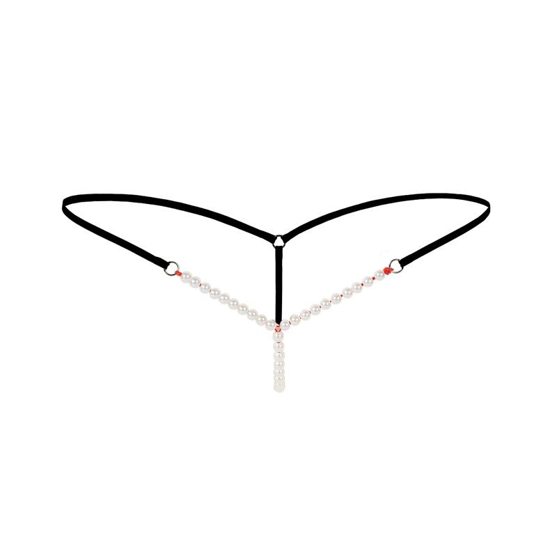 Sexy ženská perlová tanga s nízkým pasem kalhotky na zádech dámské spodní prádlo spodní prádlo G String K127