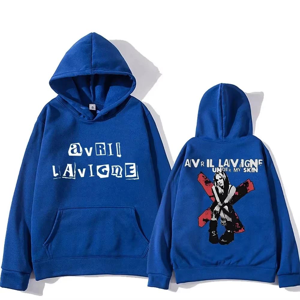 Avril Lavigne Hoodie Long-sleeved Harajuku Comfortable Sweatshirts with Hooded Grunge Fleece Clothing Ropa Mujer Punk