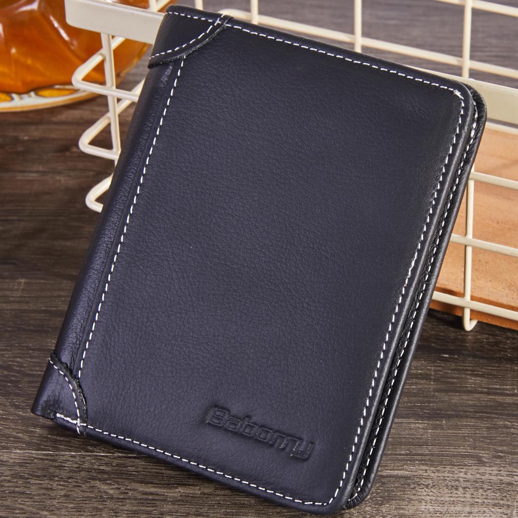 Men's Cow Leather Wallet Money Pockets Credit/ID Cards Holder Purse 2 Colors