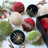 12pcs/set 8CM Christmas Ball Ornaments Sparkling Flocking Christmas Spheres Velvet Plastic Christmas Tree Props Wreaths Decor