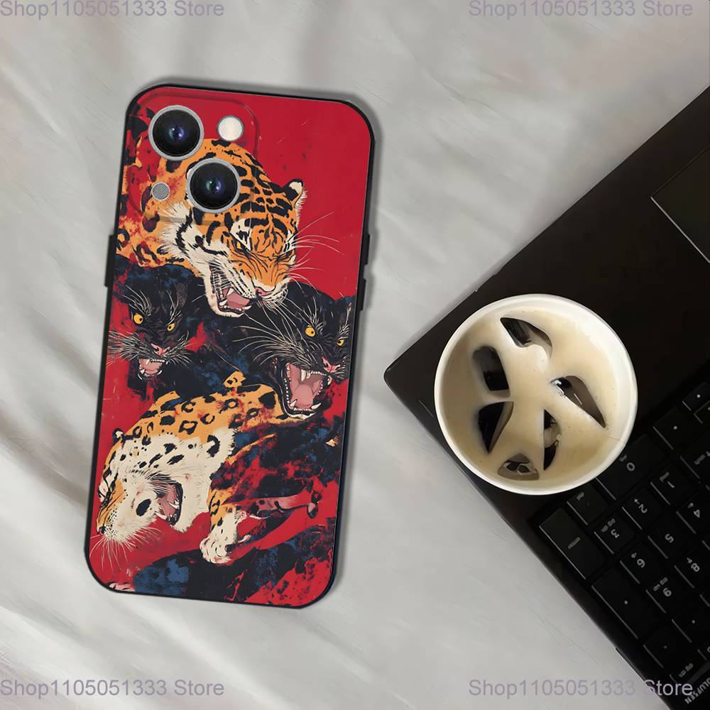 Japan Style Ukiyo-e Phone Case For iPhone 17,16,15,14,13,12,11,Pro,XS,Max,XR,Plus,E,SE4,Mini Black Soft Cover