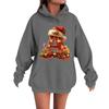 Women's Casual Comfortable Long-Sleeved Christmas Letter-Printed Warm Hooded Crew-Neck Sweatshirt