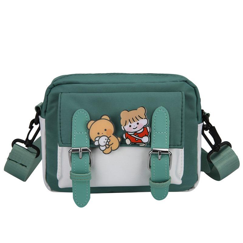 New Crossbody Bag for Girls, Cute Nyl Bag Female Students Korean Versi Japanese Style Artistic Instagram Shoulder Square Bag