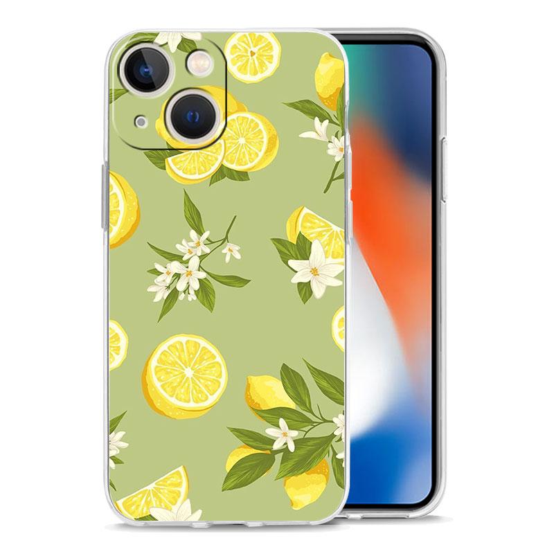 Fruit lemon Phone Case For iPhone 11 Cases iPhone 15 12 13 14 16 Pro Max X XR XS 14 15 Plus 16Pro iPhone16 Clear Cover