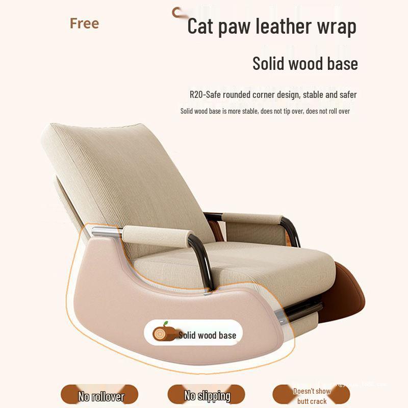 Nordic Rocking Recliner: Comfortable Single Lounge Chair for Living Room, Bedroom, Patio, or Balcony.