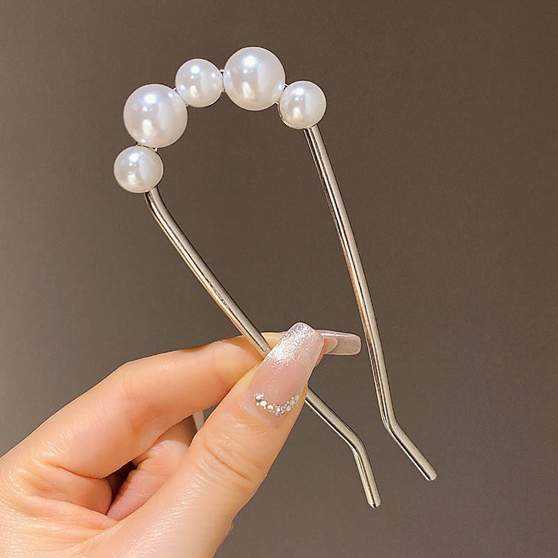 U-Shaped Pearl Women's Updo Hairpin 2025 - Elegant Insert Comb Headwear