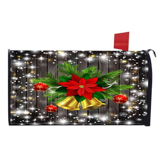 Winter Magnetic Mailbox Cover Standard Size 18 X 21in Merry Christmas Mailbox Wraps Cover Holiday Post Letter Box Cover for Outdoor Garden Yard Decor