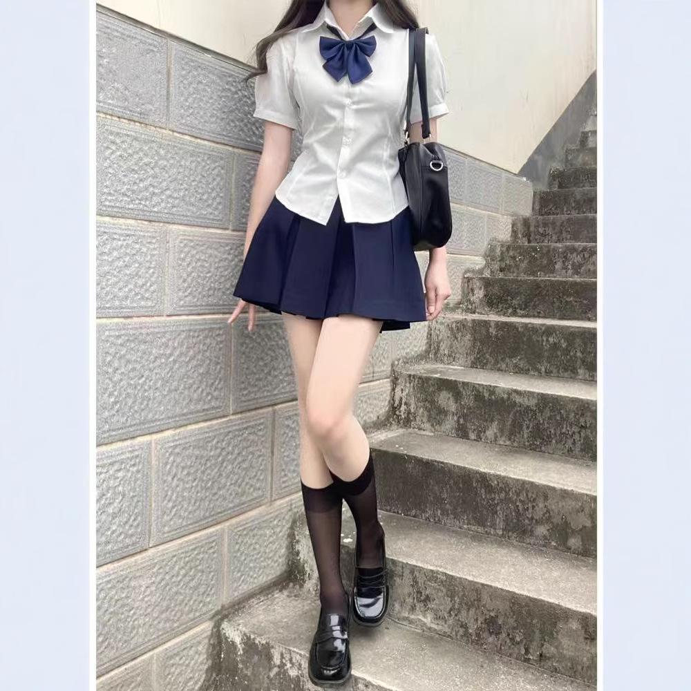 JK College Style Summer White Puff Sleeve Shirt for Women