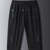 Summer  Jogging Pants Men Casual Pants Ice Silk Thin Solid Color Cropped Pants Fashion Hip Hop Street Sweatpants Loose Trousers