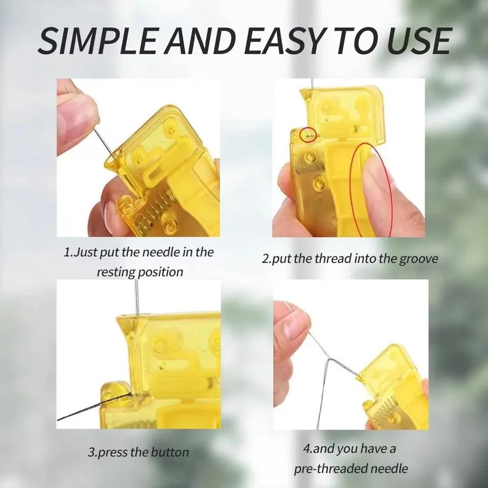 3/1Pcs Automatic Easy Needle Threader Tool Self-Thread Guide Plastic Sewing Accessories Hand Stitching Quick Needle Threading