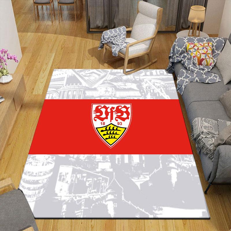 VFB Logo Flanell Teppich, Heim Sofa Dekoration für Wohnzimmer & Schlafzimmer, Rutschfeste Spiel Flanell Bodenmatte für Spielzimmer