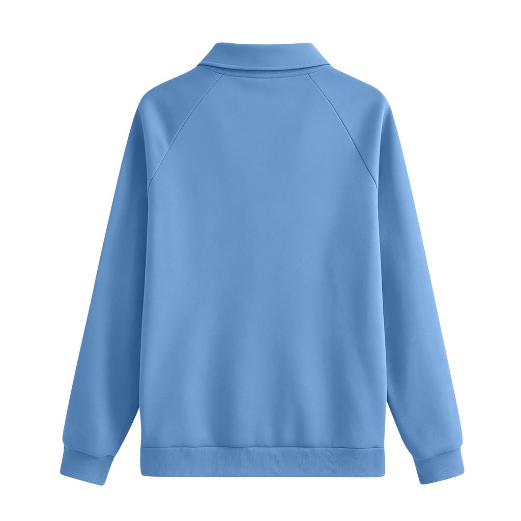 Women's Long Sleeve Button Down Sweatshirt with Collar and Pockets Casual Top