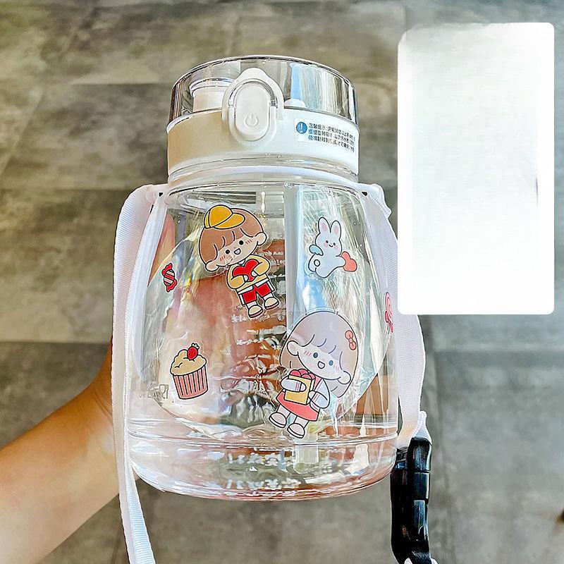 Large Capacity Summer Male and Female Students Pot-belly Cup Portable Kettle Straw Cup Plastic Water Cup