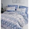 Parure de lit - 1 housse de couette 220 x 240 cm + 2 taies d'oreiller 60 x 60 cm - 100% coton renforcé - Bleu