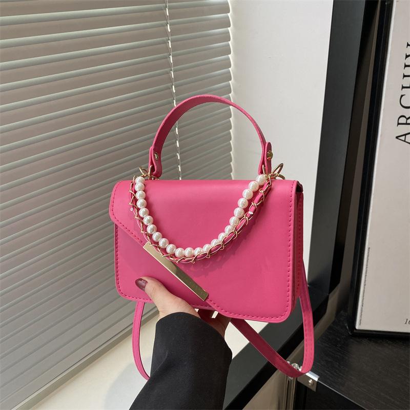 New Fashion High-end Texture Temperament Versatile Pearl Solid Color Portable Shoulder Messenger Bag Women's Bag