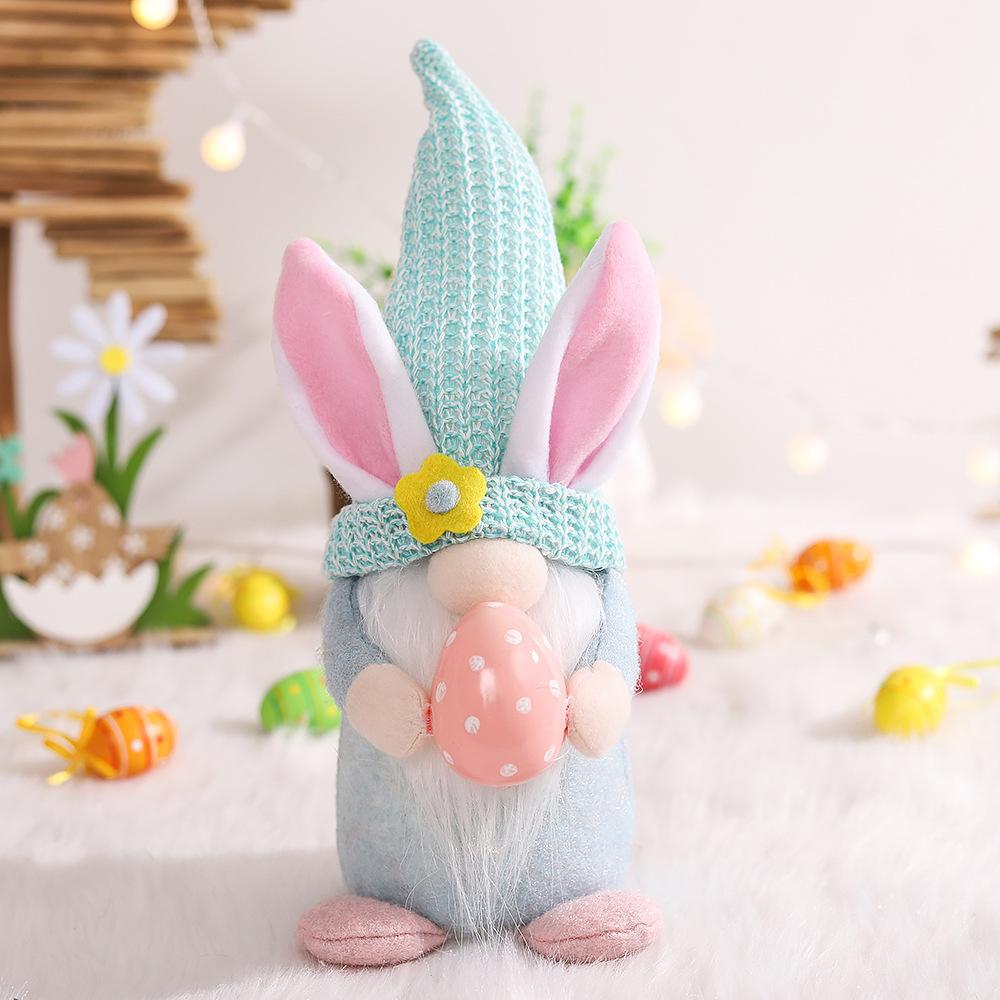 Mother's Day Ornament Faceless Gnome Plush Faceless Gonk Doll Dwarf Elf Decoration Holding Tulip Rudolph Plushie Toy Gifts